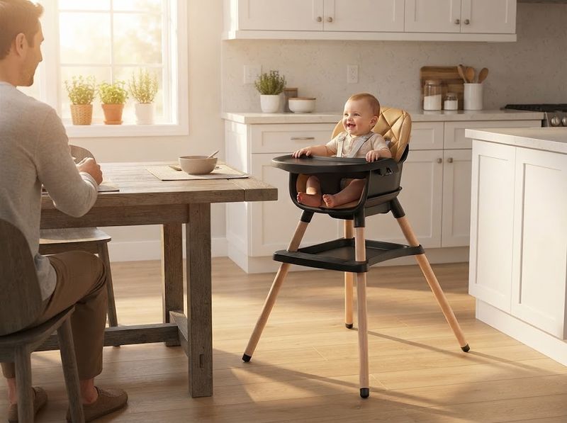 Babyliebe 8-in-1 and 15-in-1 convertible high chairs side by side