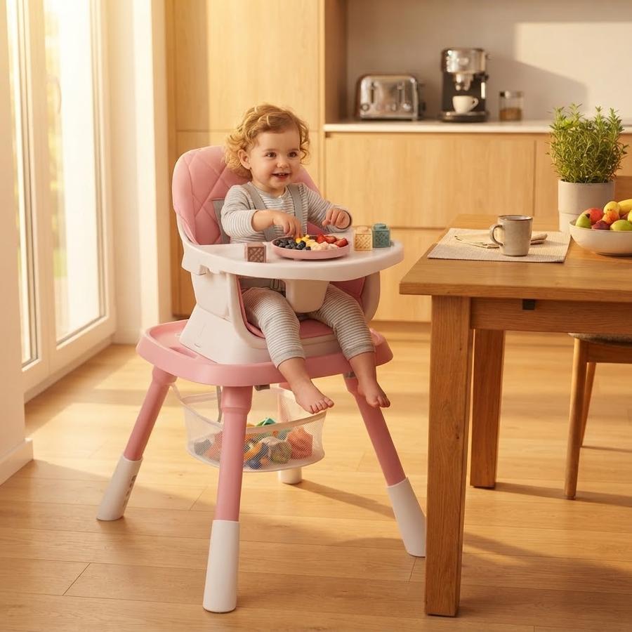 Babyliebe 15-in-1 high chair with the activity center in use